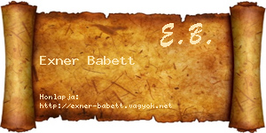Exner Babett névjegykártya